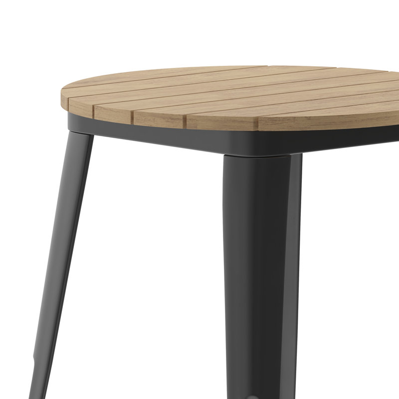 Table de restaurant Graciana, L 23,75 po x L 23,75 po, Plateau noir / structure noire