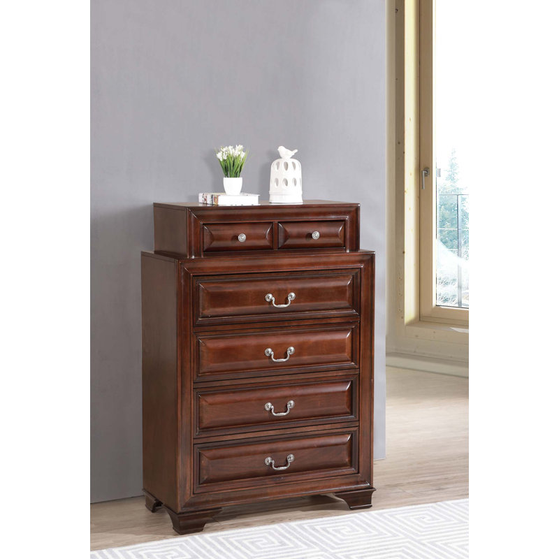 Commode 6 tiroirs Vintage, Cappuccino
