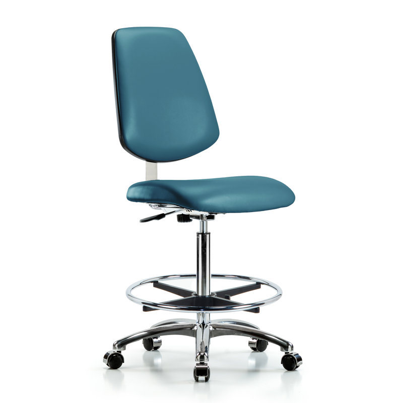 Chaise de travail ergonomique Merridy, Roulettes, Bleu marine