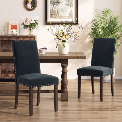 Chaise de salle à manger en lin Bontrager H 20 po - Chaise d'appoint rembourrée Parsons