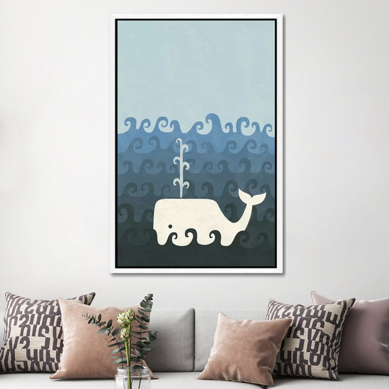 The Whale 1 Piece Wall Art on Canvas, 152.5 cm H x 101.5 cm W, White Framed