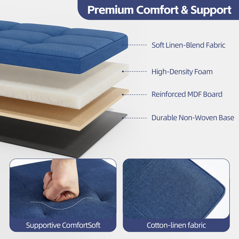 37.5cm Wide Standard Ottoman, Blue