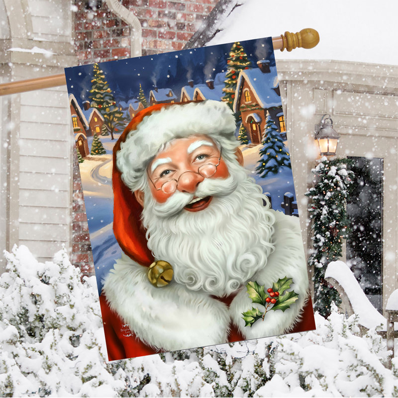 Drapeau de maison du Père Noël joyeux 28x40
