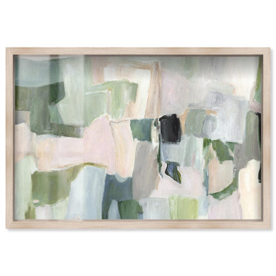 Décoration de salon Verdant Silence Shadowbox par Art Remedy, cadre blond, 16 x 11