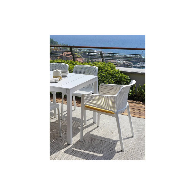 Net Outdoor Dining Armchair, White