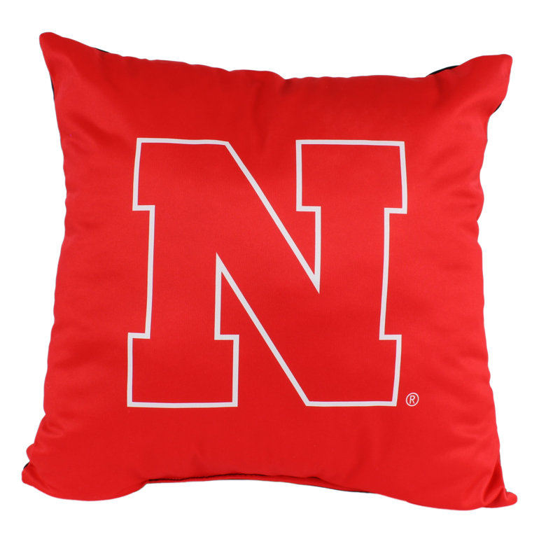 Coussin décoratif 16 po x 16 po South Carolina Gamecocks - 2 couleurs, logo unique des deux côtés, Cornhuskers de Nebraska