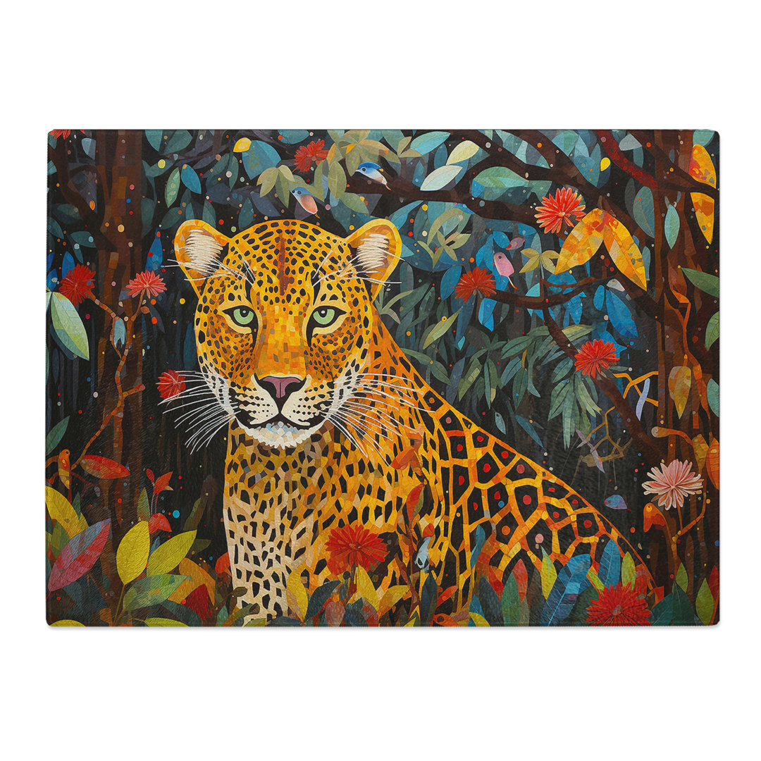 Leopard Dadaism  Glass Chopping Board