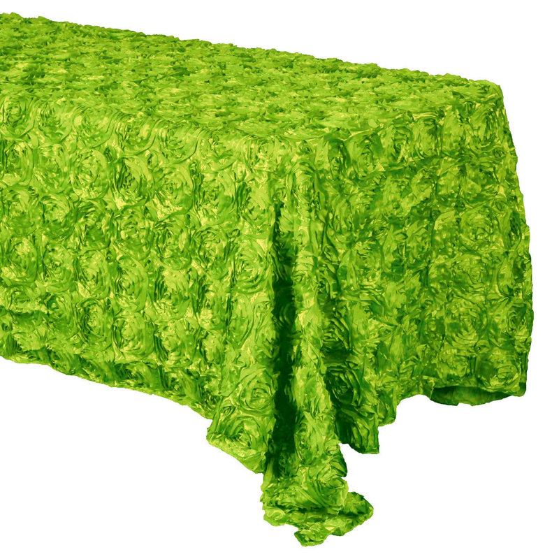 Silvie Floral Polyester Tablecloth, 60" x 48", Lime Green