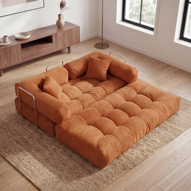 Canapé-lit Cloud Boneless Couch, canapé-lit convertible 5-en-1, Orange