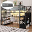 Lit mezzanine double avec escalier et garde-robe-295210303