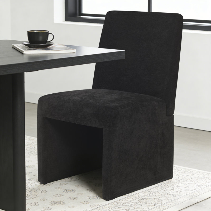 Chaise de salle à manger rembourrée, Noir
