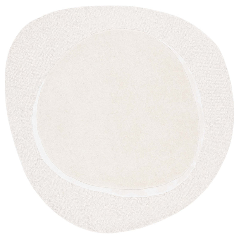 Tapis ivoire en laine touffeté à la main Novelty, Nouveauté 6 pi x 6 pi