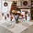 Aurelia Modern 63" Tempered Glass Dining Set - PU Leather Chairs with Chrome Cantilever Base-1126402854