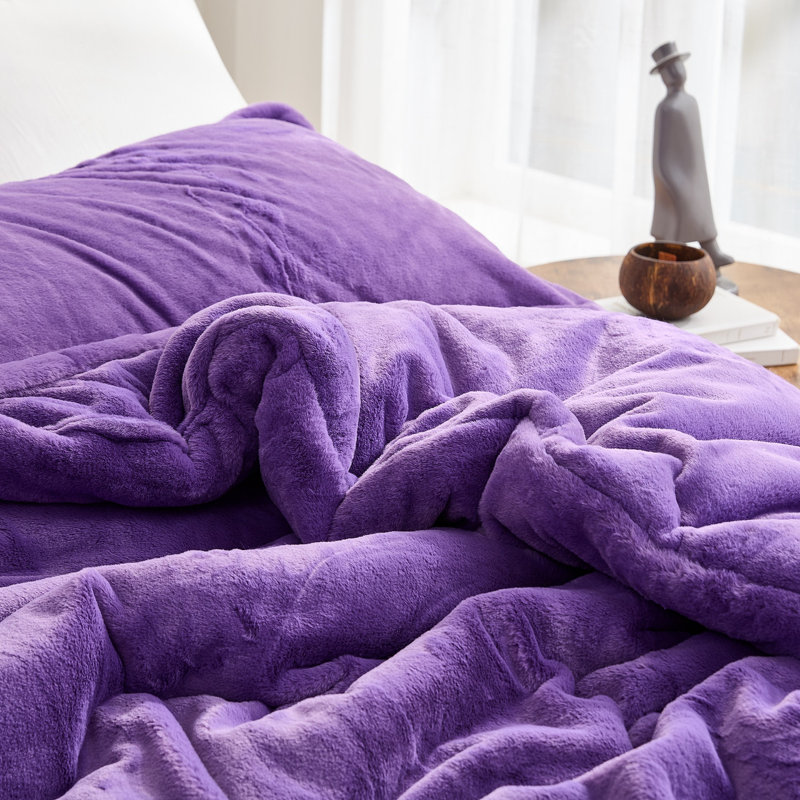 Love Thick - Chunky Bunny Coma Inducer Oversized Comforter Set, California King Comforter + 4 King Pillow Shams, Purple