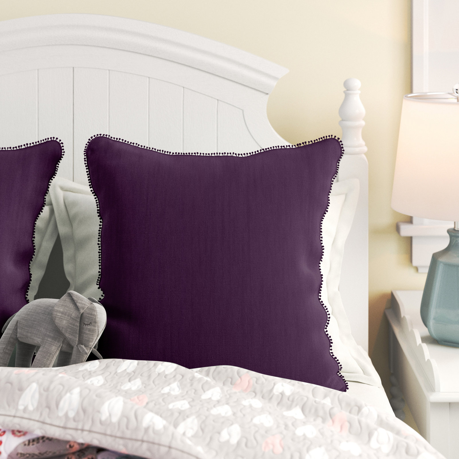 Garter 20" x 20" Linen Throw Pillow, Purple