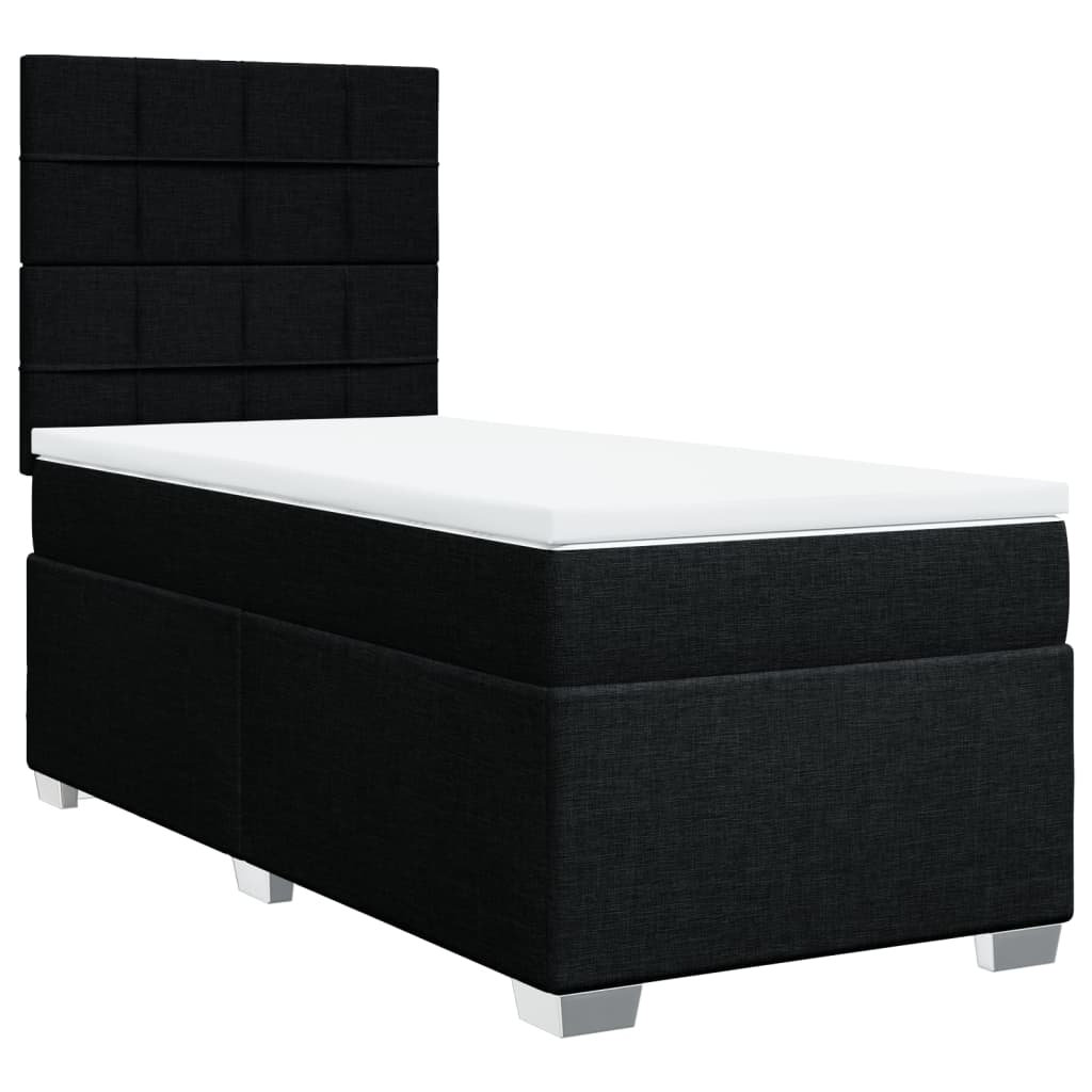 Vidaxl Boxspringbett mit Matratze Schwarz 200x80 cm Stoff