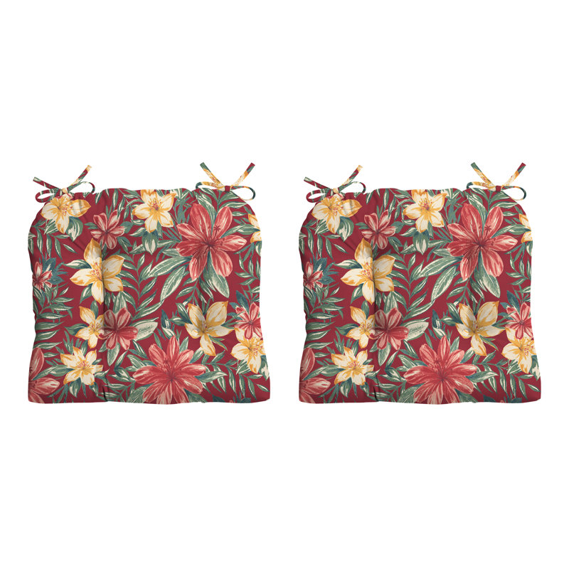 ARDEN Outdoor Lounge Chair 6" Cushion, Red/Yellow