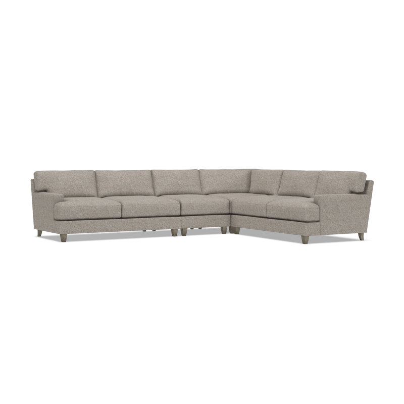 Bernhardt Mila 4-Piece Fabric Sectional, Beige Polyester, 33.5" H x 137" W x 107" D, Right Hand Facing