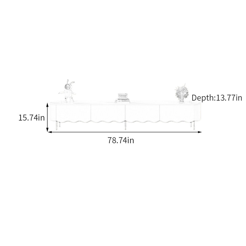 Hollaway, 15.74"H x 78.74"L x 13.77"W, Blanc