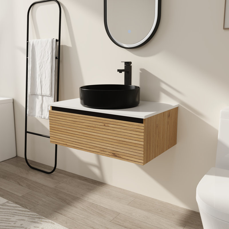 Meuble-lavabo mural 30 po avec lavabo en céramique