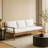 Anya Outdoor Sofa, Natural Brown Acacia Wood, White Cushions, 89 Inch-118445197