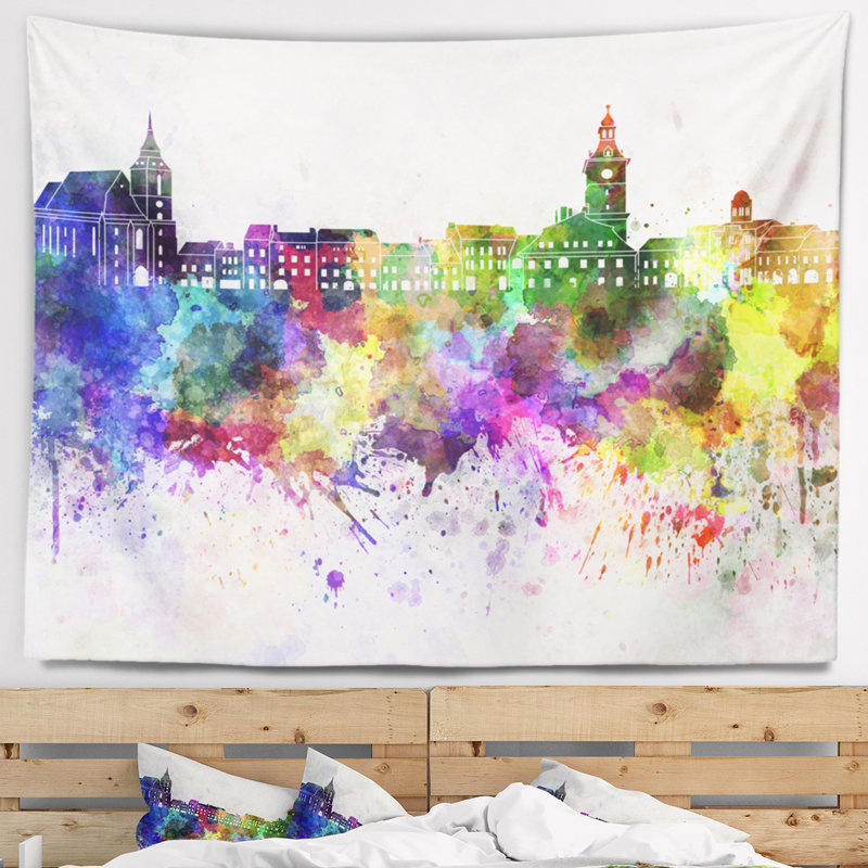 Tapisserie de brasov skyline Cityscape, H 78 po x l 92 po