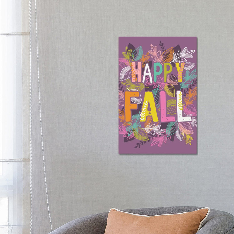 «Thanksgiving Fall Harvest Bright» par Lisa White boutons - peinture sur toile tendue, H 26 po x l 18 po x 1,5 po