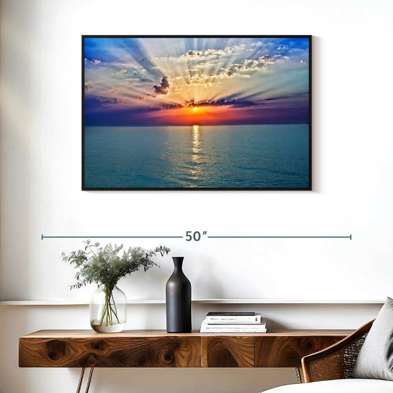Golden Vanna Sunrise, Cadre flottant noir, 37 po x 25 po