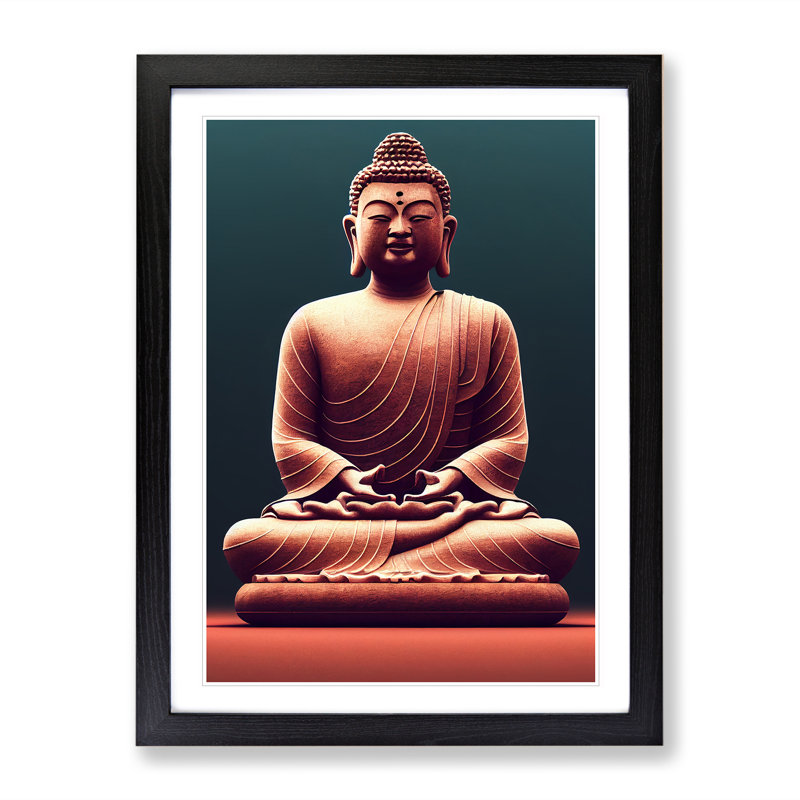 Dream of Buddha - Framed Print, 34cm H x 25cm W x 2cm D, Black Framed