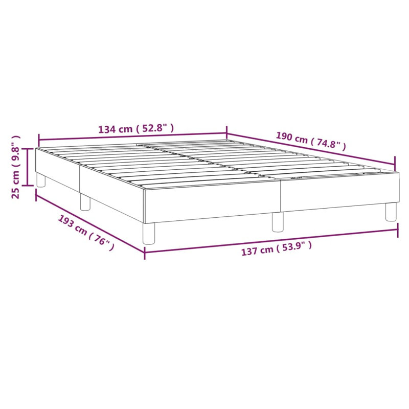 Box Spring Bed Frame Dark Grey Full Fabric , Dark Gray, Full