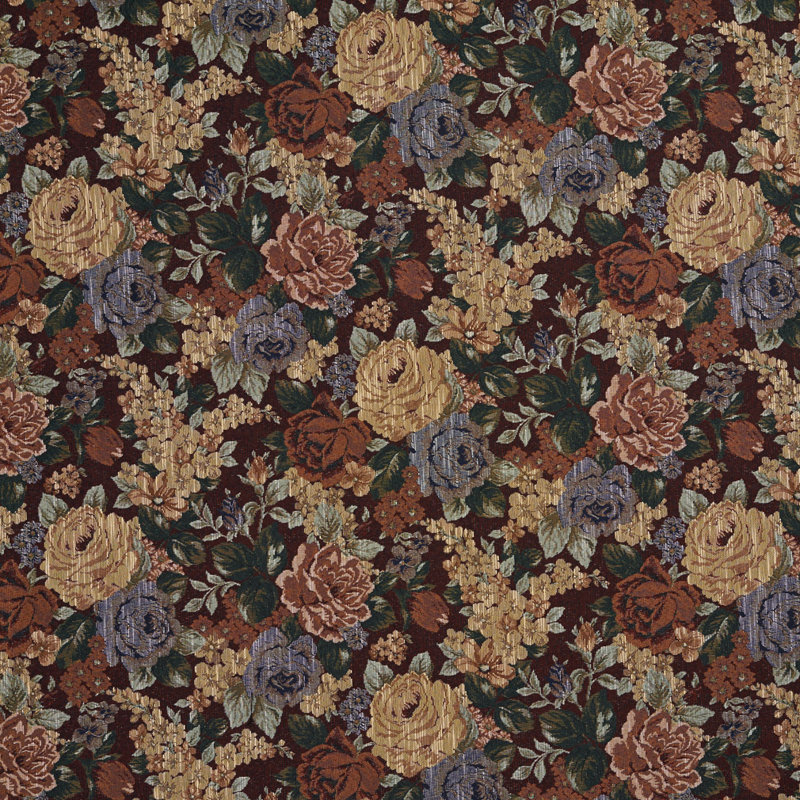 Tissu de tapisserie de cabine, Rouge foncé, bleu marine