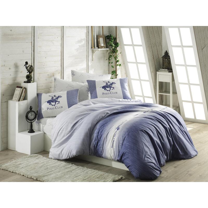 Striped Duvet Cover Set with Pillowcases, 155 x 200 cm