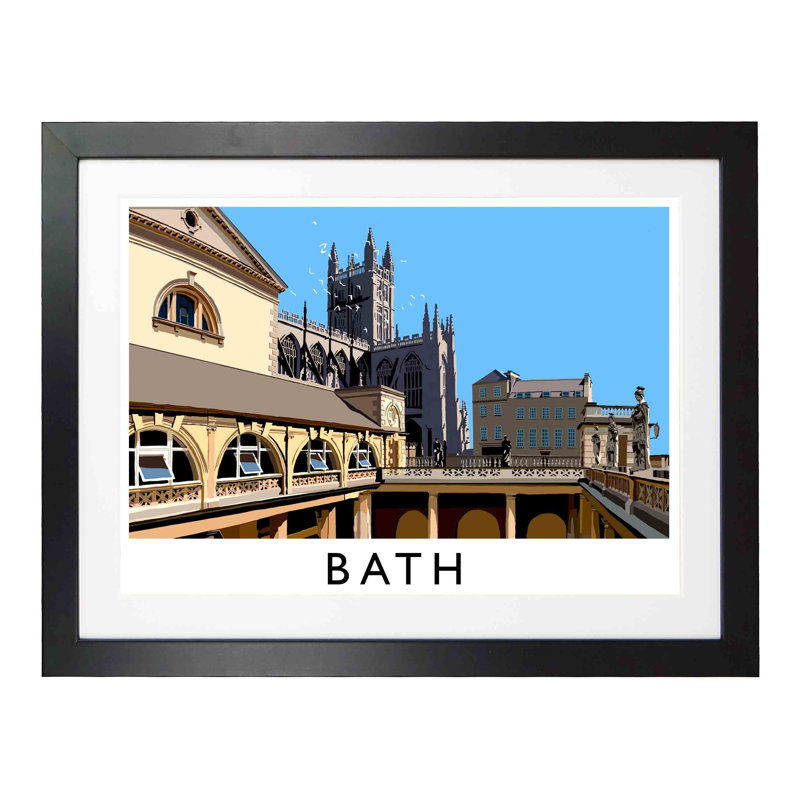 Bath 2 by Richard O'Neil - Print, Black Wood Frame, 33.5 cm H x 43.5 cm W x 2.2 cm D