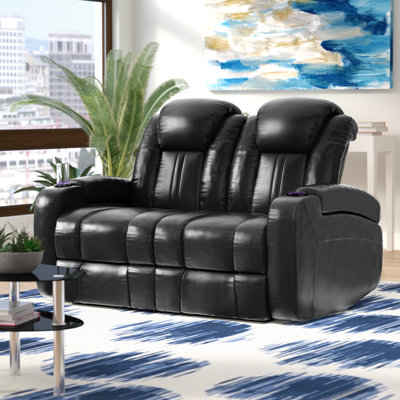 Aarthi 60'' Faux Leather Power Reclining Loveseat