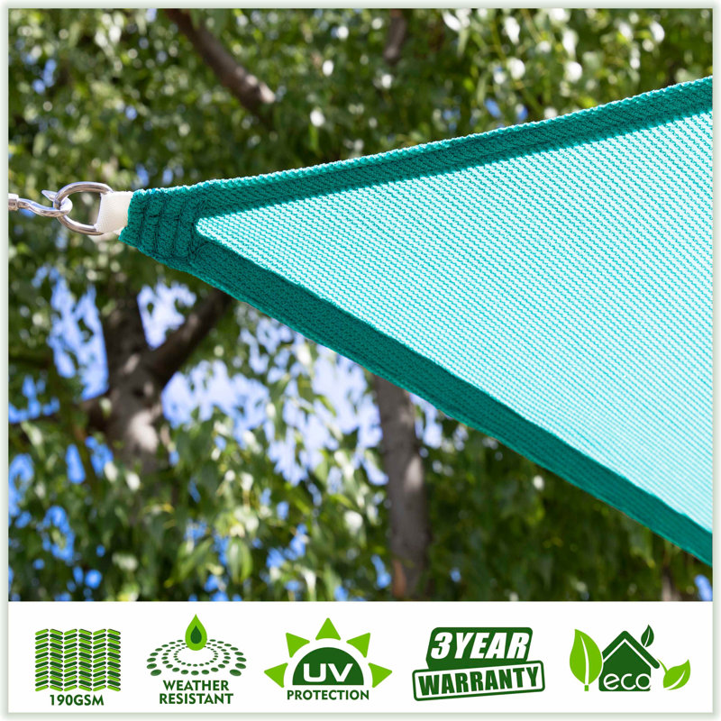 Toile d'ombrage en tissu Colourtree Triangle Sun, Turquoise, 20 pi x 20 pi x 28,3 pi
