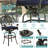  10-Piece Outdoor High Patio Dining Set, Free-Rust Cast Aluminum Patio Bar Table And Chairs Set, Includes 8 Swivel Bar Stools & 61" Bar Height Dining Table W/ 24" Lazy Susan, Umbrella Hole-54848694