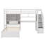 Lit mezzanine avec bureau intégré, escalier, compartiments de rangement et tablettes-512733852