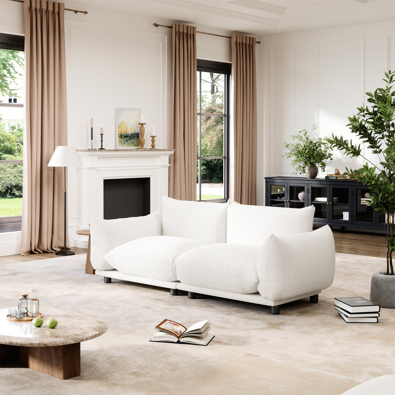 Canapé modulaire rembourré pour salon, Blanc