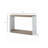 Oak and White High Gloss Sofa Table with Bottom Shelf