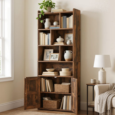 Bookcase With Open Cubbies & Cabinet
