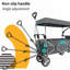 Wagon pliable à pousser et tirer avec auvent amovible, gris