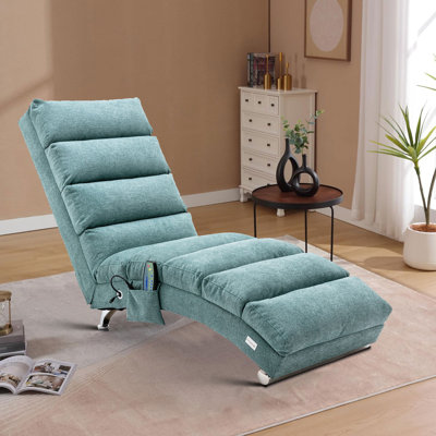 Jameer Simple and comfortable Upholstered Chaise Lounge with metal legs and storage pockets for bedrooms and living rooms
