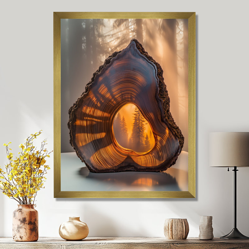 Geonte - paysages, art mural, H 32 po x l 24 po, Reproduction encadrée d'une seule photo, Doré