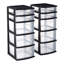 Ensemble de 2 tours de rangement HOMZ, rangement en plastique transparent avec tiroirs, contenants de rangement moyens pour dortoir, maison et bureau-126248687-126248688