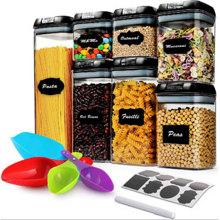 Kitchen 7pcs Food Containers Set BPA Free Plastic Airtight Storage
