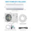 Mini climatiseur et radiateur 9 000 BTU, système sans conduit à onduleur écoénergétique 19 SEER2, compatible WiFi et Alexa, autonettoyant, refroidit jusqu'à 550 pieds carrés, 115 V