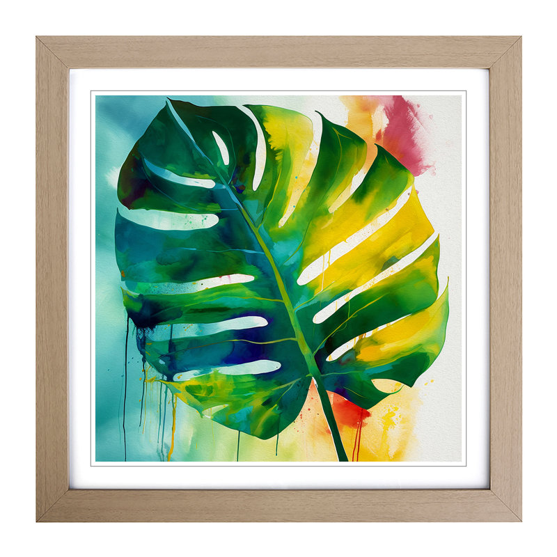 Tropical Leaf No.2 - Framed Print, Oak