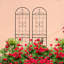 Paquet de 4 treillis de jardin en métal de 86,7 po x 19,7 po, antirouille pour, fleur de jardin, noir, facile à monter, treillis 4 19,7 po, rouille matinale, florissant, simple-1821064238