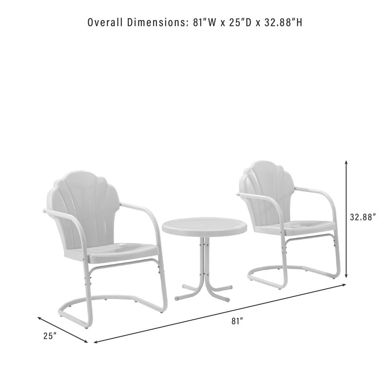 Ensemble de conversation en métal pour 2 personnes Burley, Lavande