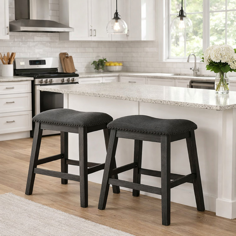 Ridit Upholstered Linen Blend Counter Stool